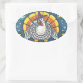 STICKER OVALE CANDY CORN TURKEY, FEUILLE DE BILLETS (Sac)