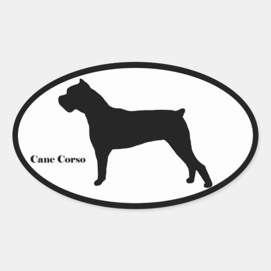 Sticker Ovale Cane Corso SIlhouette (Devant)