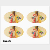 Sticker Ovale Cannes vintage (Feuille)