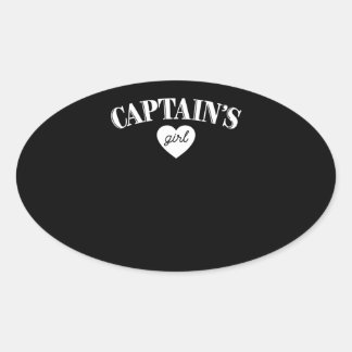 Sticker Ovale Capitaines Girl T Cute Boat Équipe de pilote milit