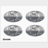 Sticker Ovale Capricorn Zodiac (Feuille)