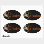 Sticker Ovale Capricorne (Feuille)
