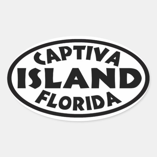Sticker Ovale Captiva Island Florida noir (Devant)