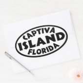 Sticker Ovale Captiva Island Florida noir (Enveloppe)