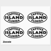 Sticker Ovale Captiva Island Florida noir (Feuille)