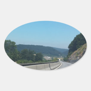 Sticker Ovale Car Holiday Mountains