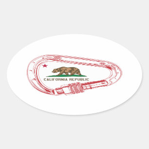 Sticker Ovale Carabiner d'Escalade californienne