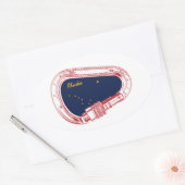 Sticker Ovale Carabiner Escalade de l'Alaska (Enveloppe)