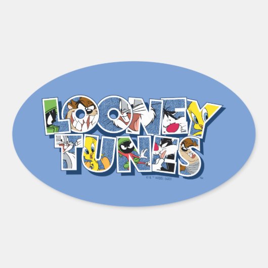 Sticker Ovale Caractères LOONEY TUNES™ en lettres (Devant)
