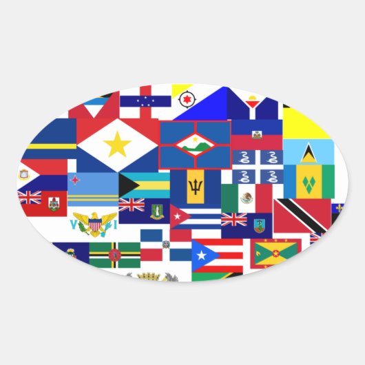 Sticker Ovale caraïbe (Devant)