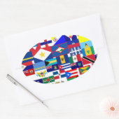 Sticker Ovale caraïbe (Enveloppe)