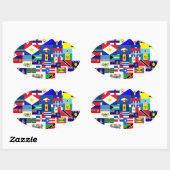 Sticker Ovale caraïbe (Feuille)