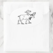 Sticker Ovale Caribou - Logo Reindeer (art en ligne) (Sac)