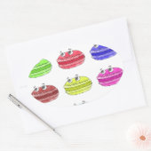 Sticker Ovale Caricature des Macarons (Enveloppe)