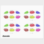 Sticker Ovale Caricature des Macarons (Feuille)