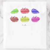 Sticker Ovale Caricature des Macarons (Sac)