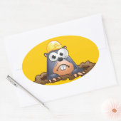 Sticker Ovale Caricature pour creuser la mole mignonne (Enveloppe)