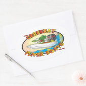 Sticker Ovale Caricatures de Creekrat Fliver Boat Fun Decks (Enveloppe)