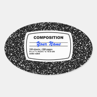 Sticker Ovale Carnet de composition personnalisable