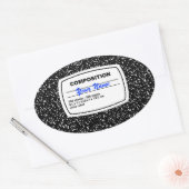 Sticker Ovale Carnet de composition personnalisable (Enveloppe)