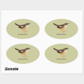 Sticker Ovale Carolina Wren (Feuille)