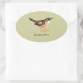 Sticker Ovale Carolina Wren (Sac)
