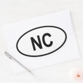 Sticker Ovale Caroline du Nord "NC" (Enveloppe)