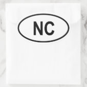 Sticker Ovale Caroline du Nord "NC" (Sac)