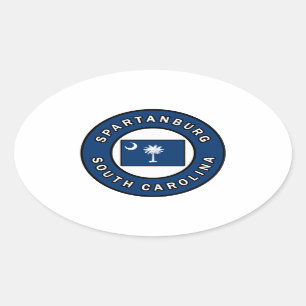 Sticker Ovale Caroline du Sud de Spartanburg