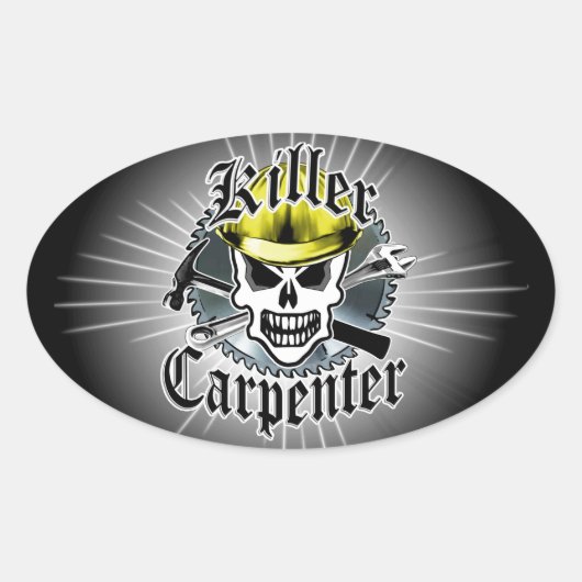 Sticker Ovale Carpenter le crâne : Tueur Carpenter (Devant)