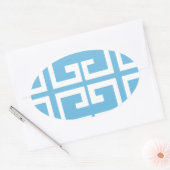 Sticker Ovale Carrelage bleu clair et blanc (Enveloppe)