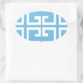 Sticker Ovale Carrelage bleu clair et blanc (Sac)