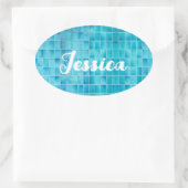 Sticker Ovale Carrelage en verre bleu blocs mosaïque verre (Sac)