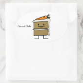 Sticker Ovale Carrot Cake tranche de dents de lapin glaçage dess (Sac)
