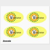 Sticker Ovale Carrot Circle Sun Végétarien (Feuille)