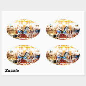 Sticker Ovale Carrousel mobile (Feuille)
