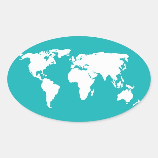 Sticker Ovale carte bleu turquoise (Devant)