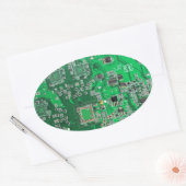 Sticker Ovale Carte circuit imprimé circuit vert PCB (Enveloppe)