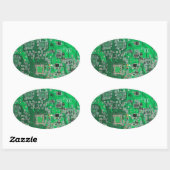 Sticker Ovale Carte circuit imprimé circuit vert PCB (Feuille)