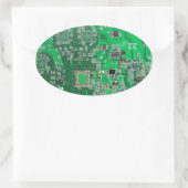 Sticker Ovale Carte circuit imprimé circuit vert PCB (Sac)