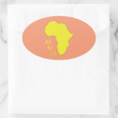 Sticker Ovale Carte d'Afrique jaune funky (Sac)
