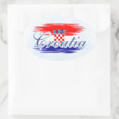 Sticker Ovale Carte du drapeau de la Croatie (Sac)