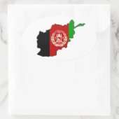Sticker Ovale Carte du Drapeau FOUR Afghanistan (Sac)