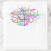 Sticker Ovale Carte du métro Tokyo Japan (Sac)