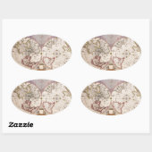Sticker Ovale Carte du monde antique (Feuille)
