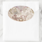 Sticker Ovale Carte du monde antique (Sac)