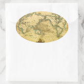 Sticker Ovale Carte du monde antique (Sac)