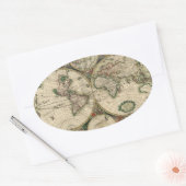 Sticker Ovale Carte du Vieux-monde (Enveloppe)