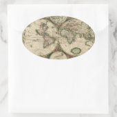 Sticker Ovale Carte du Vieux-monde (Sac)