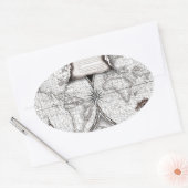 Sticker Ovale Carte Magellan (Enveloppe)